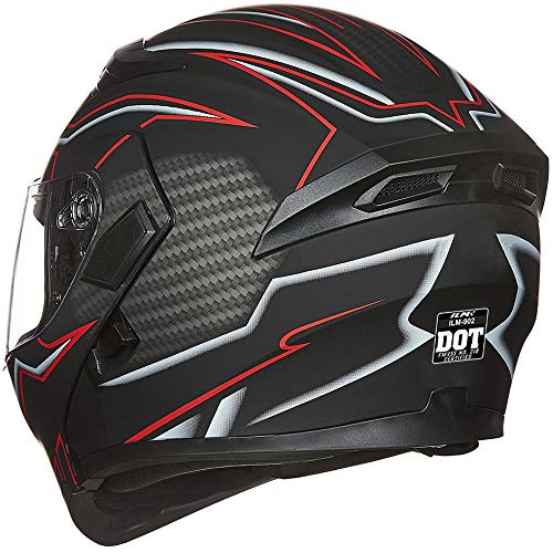 ILM Motorcycle Dual Visor Flip up Modular Full Face Helmet DOT 6 Colors Model 902 - Image 28