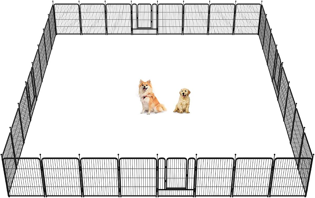FXW Dog Pen Playpen, 8/32 Panels Pet Fence Playpen Gate Cage Kennel Indoor Outdoor Yard RV Camping for Puppies Small/Medium/Large Dogs, 32 Height - Image 7