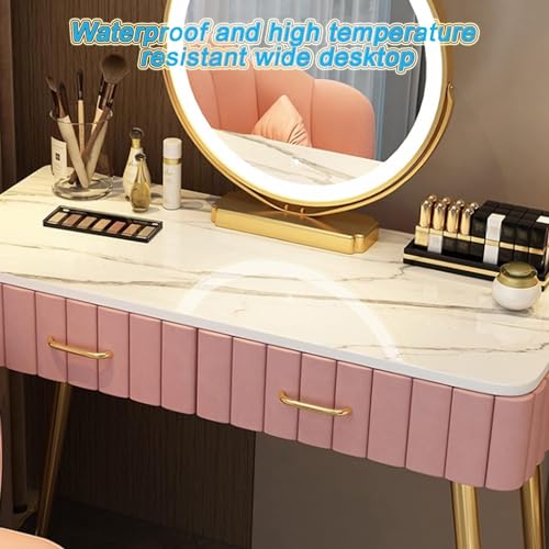 Dressing Table Bedroom Dresser Modern Dressing Table with Adjustable LED Lighted Mirror and Storage Drawer – 3 Color Lighting Modes,Makeup, Storage - Image 6