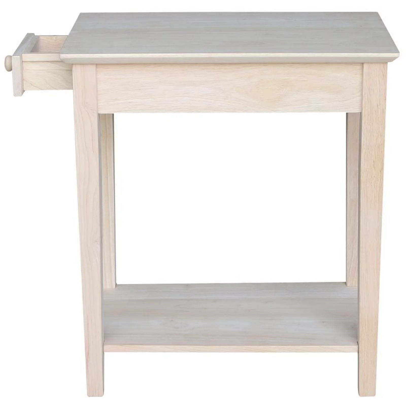 Pemberly Row 1 Drawer Transitional Wood Narrow End Table in Natural - Image 8