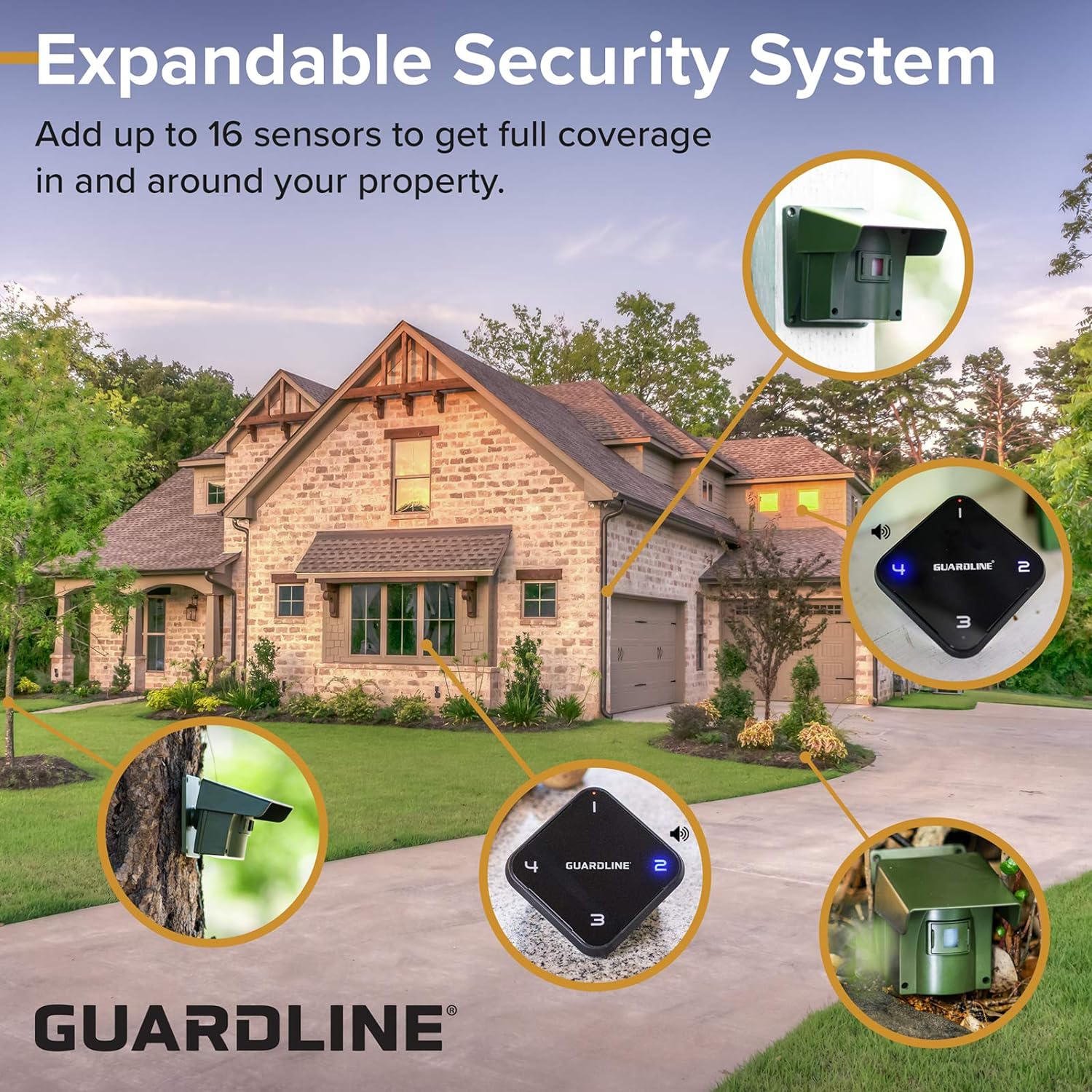 Guardline Wireless Driveway Alarm – 4 Motion Detector Alarm Sensors & 1 Receiver, 1/4 Mile Range, Weatherproof Outdoor Security Alert System for Home & Property - Image 5