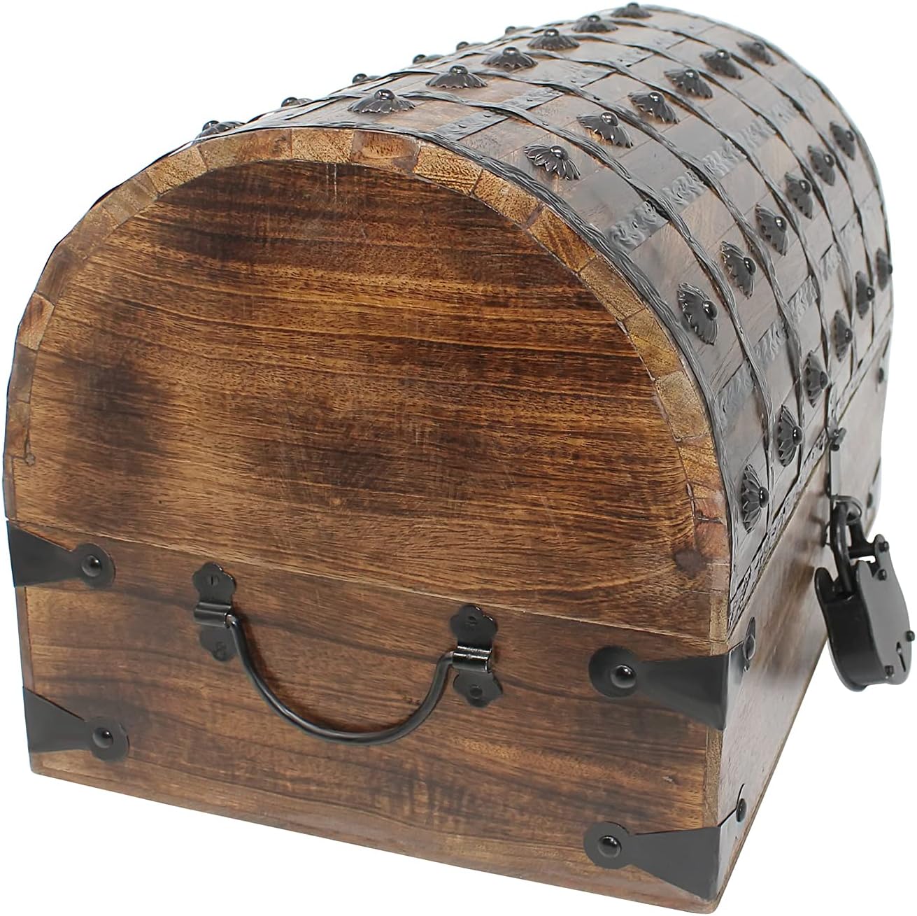 Nautical Cove Pirate Treasure Chest with Iron Lock and Skeleton Key – Storage and Decorative Box (X-Large 16 x 11 x 10.5) Pack of 2 - Image 2