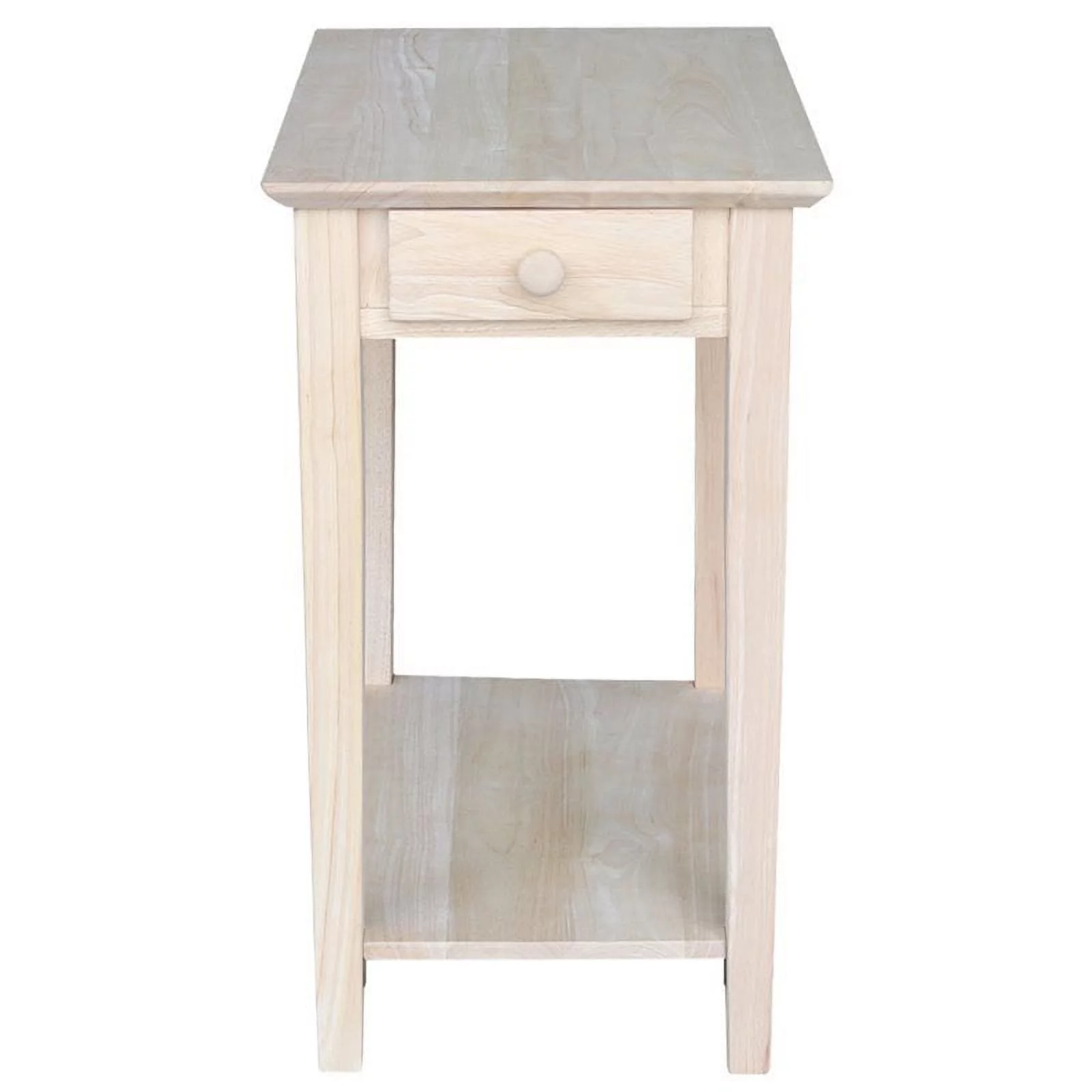 Pemberly Row 1 Drawer Transitional Wood Narrow End Table in Natural - Image 3
