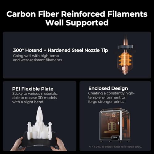 Creality K1C 3D Printer, 600mm/s High-Speed Auto Leveling Clog-Free Robust Direct Extruder K1 SE Upgraded 3D Printer with AI Camera 300??C Printing Silent Mode Support Carbon Fiber Filaments - Image 17