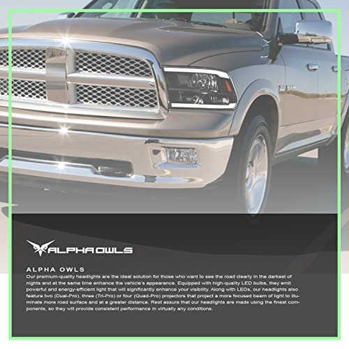 Alpha Owls 8710401 Crystal Headlights With Switchback Sequential LED Light Bar & Startup Light – Black Amber Fits 2009-2018 Dodge Ram 1500 2500 3500/2019-2023 Classic Halogen Models - Image 39