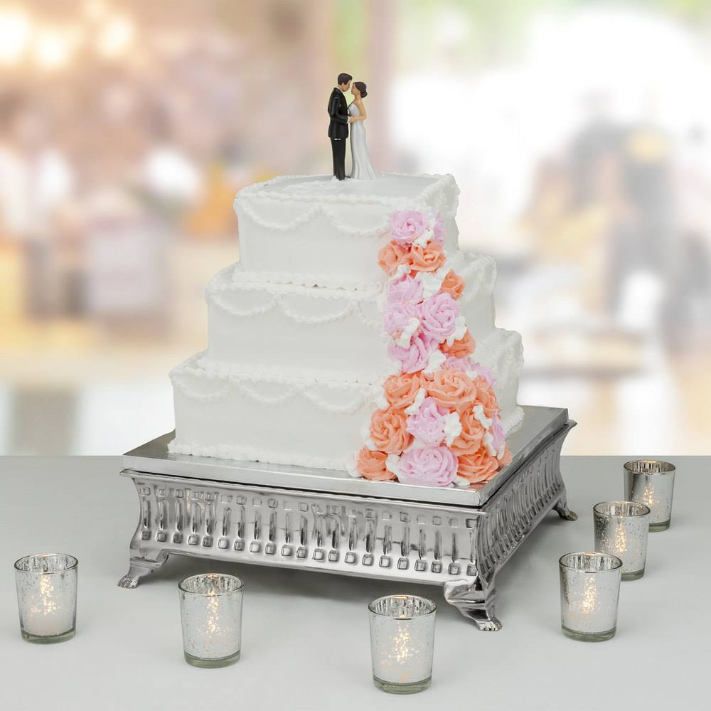 Tabletop Classics by Walco AC9127 18×22 Contemporary Square Nickel-Plated Cake Stand - Image 2