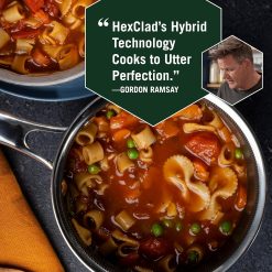 Alternative view of HexClad 1 Quart Hybrid Pot with Glass Lid – Non Stick Saucepan, Easy to Clean, Dishwasher & Oven Safe – Perfect for Making Sauces, Reheating Soups, Stocks, Cooking Grains