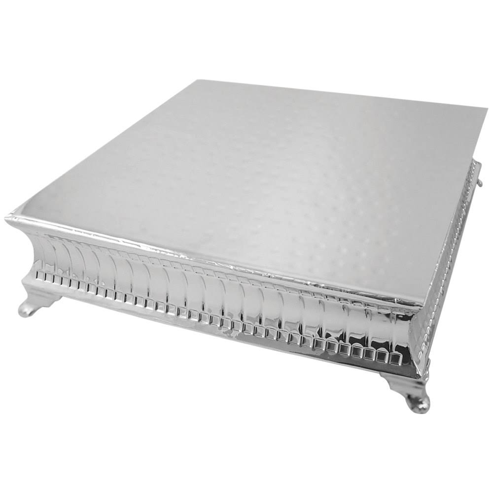 Tabletop Classics by Walco AC9127 18×22 Contemporary Square Nickel-Plated Cake Stand