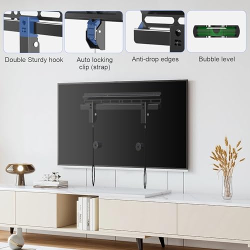 Suptek Studless TV Wall Mount for Most 23-60 Inch TVs up to 99 lbs, Low Profile No Drill TV Mount, Drywall TV Bracket with Max VESA 400x400mm, No Stud, No Drill, Easy Install, MF8 - Image 5