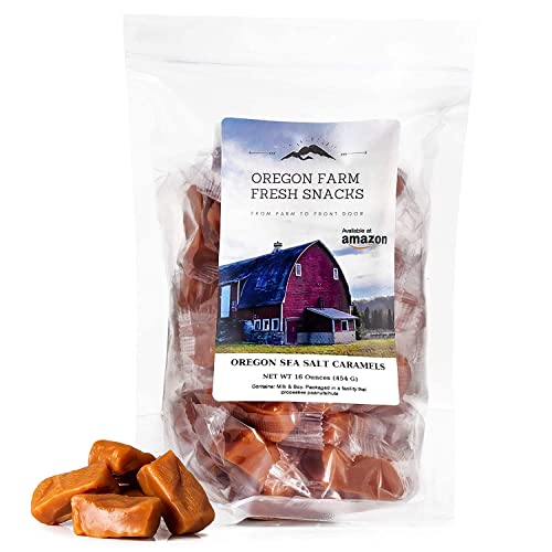 Oregon Farm Fresh Snacks Salted Caramel Gourmet Candy – Oregon Made Caramel Candy with Sea Salt and Vanilla – Gluten Free Delicious Chewy Sea Salt Caramels – Soft Caramels Individually Wrapped (16 oz) - Image 6